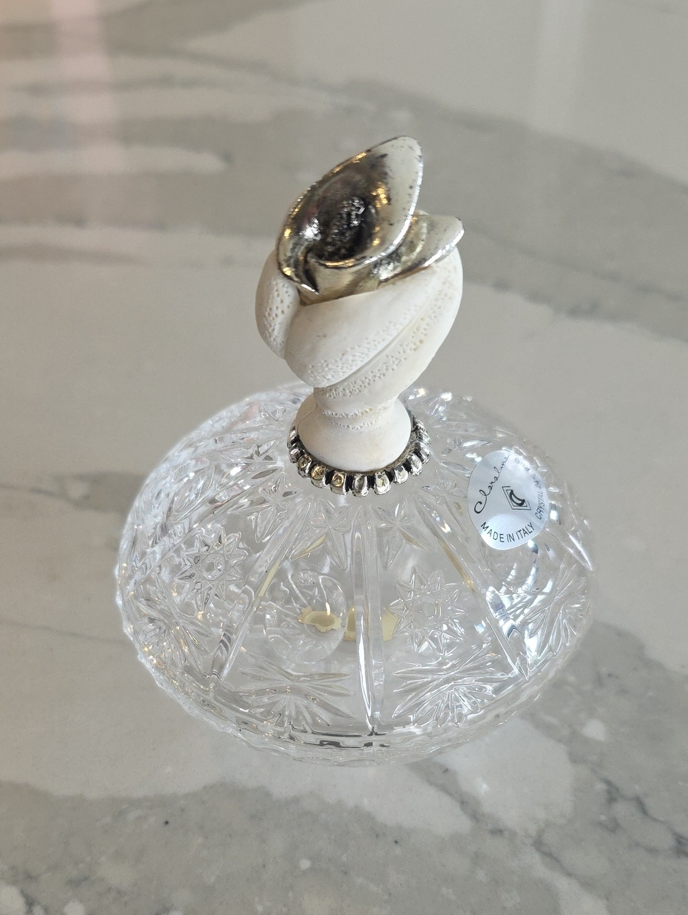 Claraluna Made In Italy 24% Crystal Jewellery Dish With Decorative Lid
